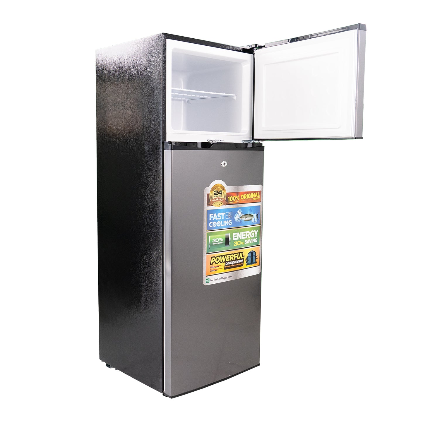 Royal Titan Refrigerator Double Door 235L energy saving and low noise, with lock and adjustable shelves - RREF235DF