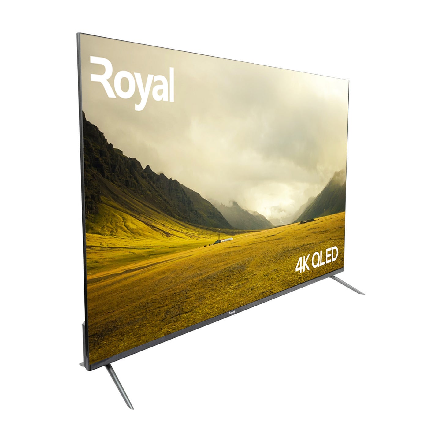 Royal 55 inch Crystal QLED Smart TV With Crystal processor 4K, Alexa voice control, BT, Slim Bezel, Dolby Cinema, Free Wall Bracket, LAN/Wi-Fi, LINUX RTV55D6100