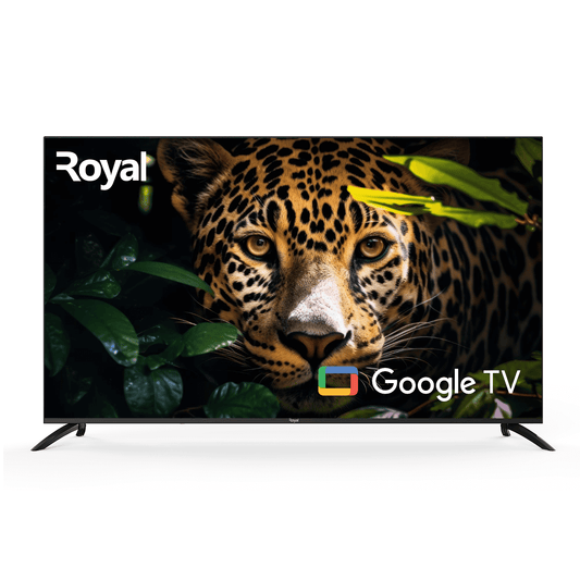 Royal 75 Inch QLED Google TV HDMI, USB, AV, WIFI, Dolby Digital Plus, Energy Saving, Free Bracket - RTV75QM8B
