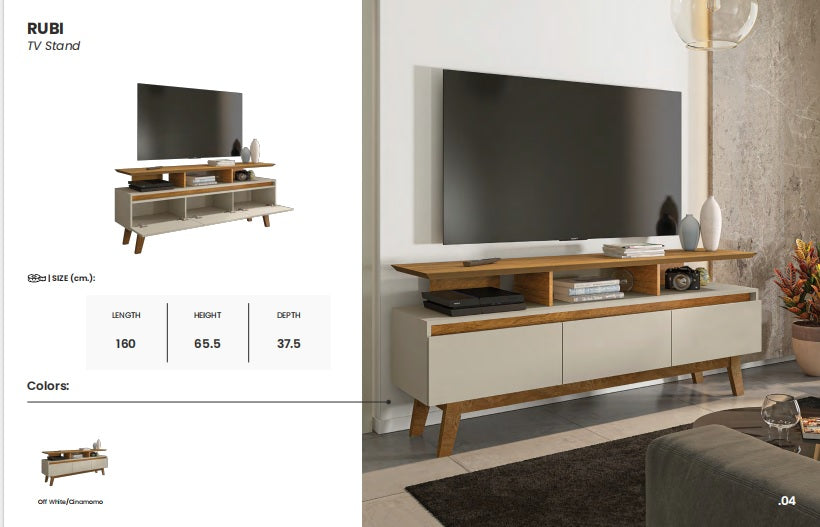 MAXI RUBI160 TV Stand - Offwhite/Cinamomo