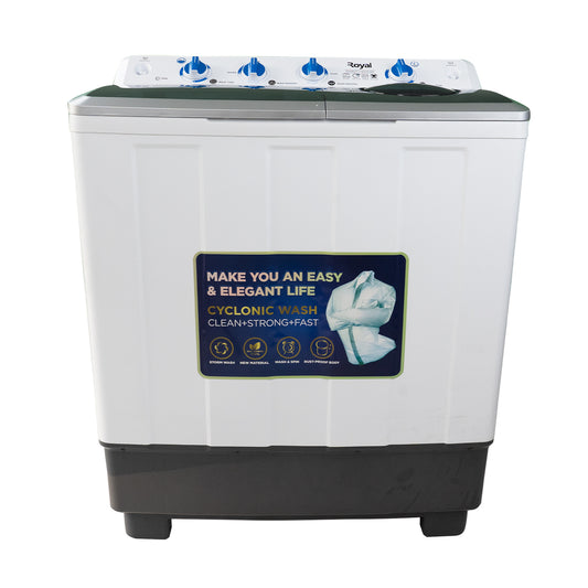 Royal 12KG Twin Tub Washing Machine, Magic Cleaning Filter, Transparent Lid, Wash Spin - RWMTT120HW