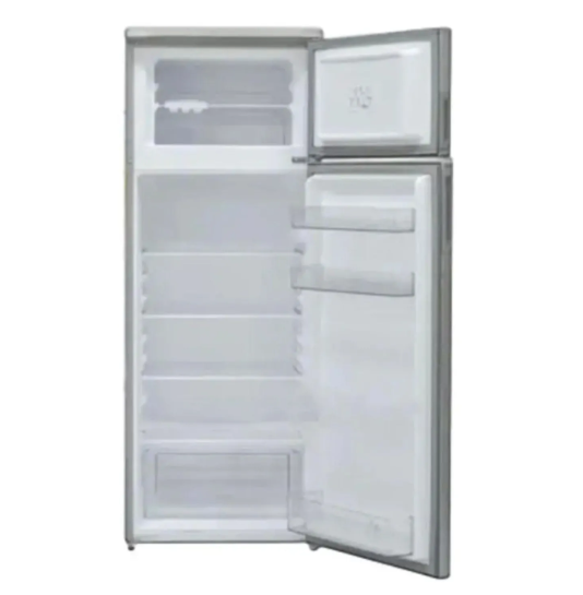 SHARP DOUBLE DOOR REFIRGERATOR,2 GLASS SHELVE SILVER, REVERSIBLE DOOR & CRISPER DRAWER 205L SJ-DC280N-HS3