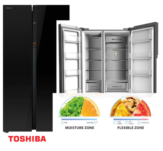 TOSHIBA 592L INVERTER SIDE BY SIDE REFRIGERATOR GR-RS780WE