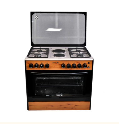 Scanfrost 90x60 4 Gas Burner + 2 Electric Hotplate Standing Cooker Wood Finish – SFC9425NGF