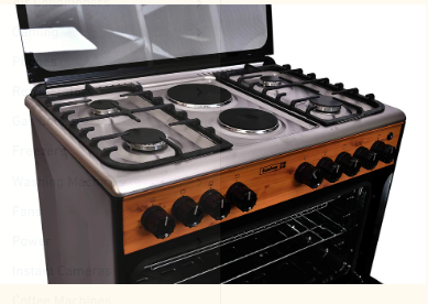 Scanfrost 90x60 4 Gas Burner + 2 Electric Hotplate Standing Cooker Wood Finish – SFC9425NGF