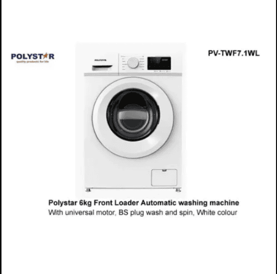 POLYSTAR 6KG FRONT LOAD AUTOMATIC WASHING MACHINE PV-TWF7.1WL