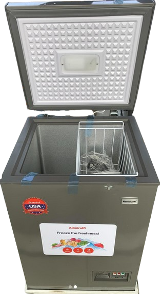 Admiral 100L Sliding Glass Top Chest Freezer Silver, ADCF100SS