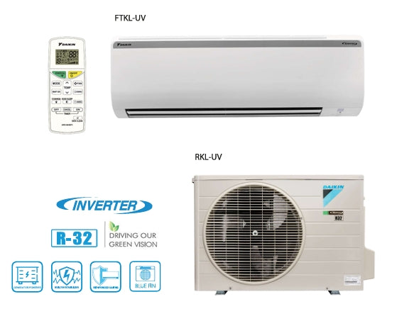 Daikin 1.5hp Inverter Split Air Conditioner, FTKL35 / RKL35