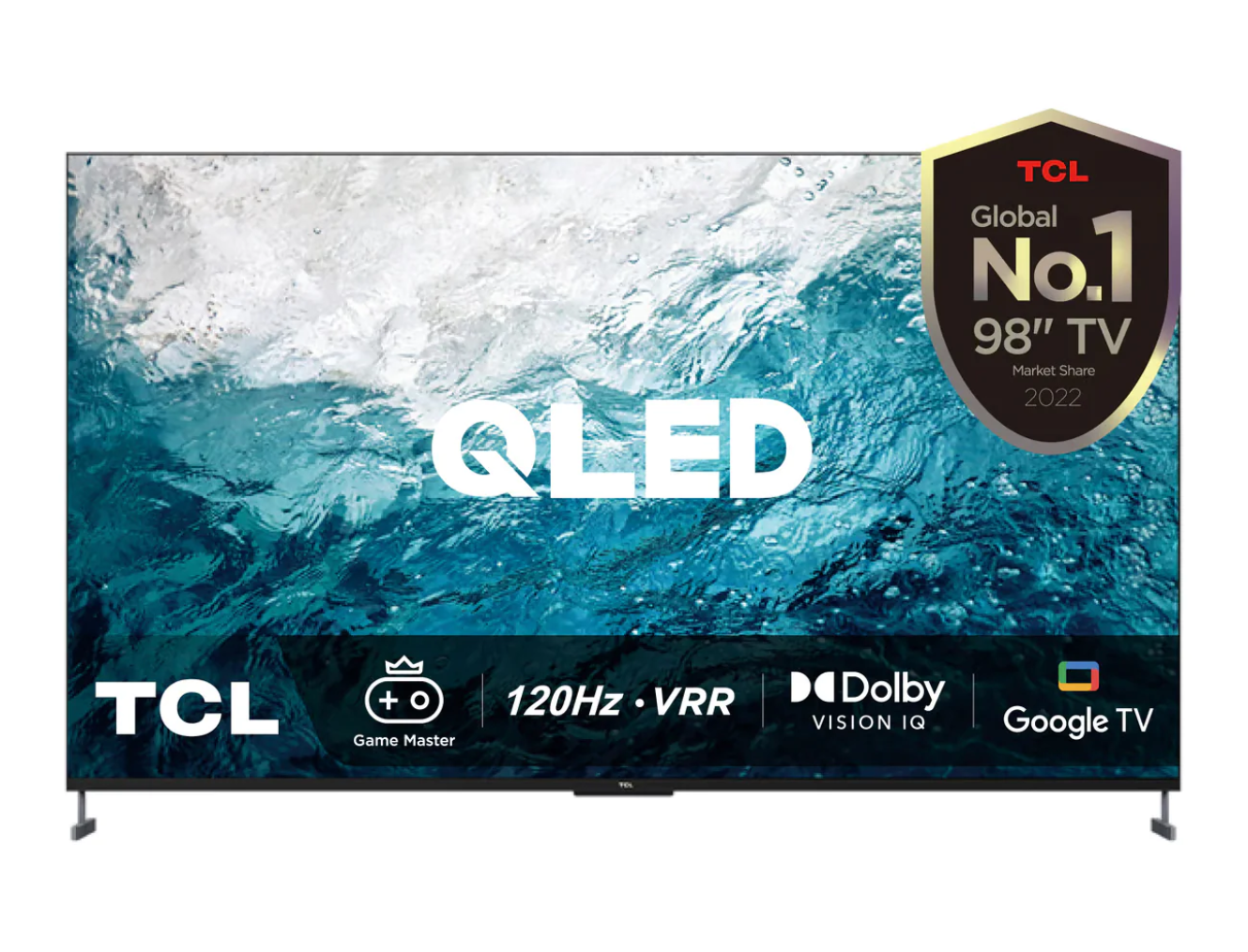 TCL 98 Inch QLED 4K Smart Tv Ultra HD, Google TV, 120Hz Game Accelerator, ONKYO Dolby Atmos and DTS with 3D sound  98C735