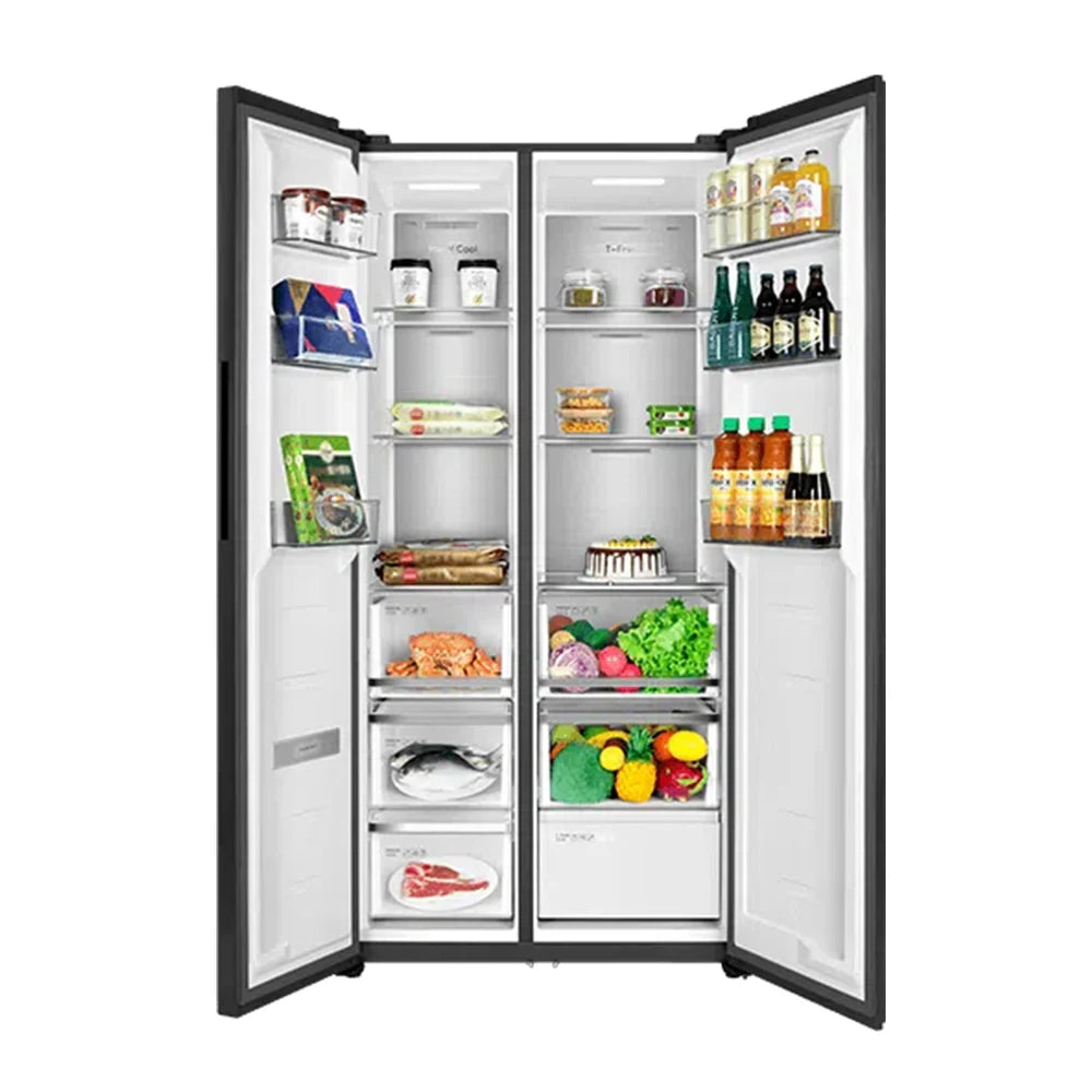 TCL 599L Side-by-Side Refrigerator Dark Inox – No Frost, Twin Eco Inverter P599CDBN