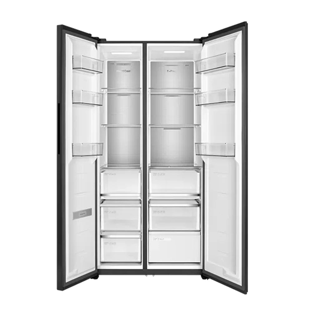 TCL 599L Side-by-Side Refrigerator Dark Inox – No Frost, Twin Eco Inverter P599CDBN