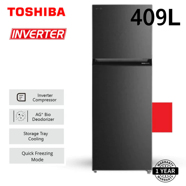 TOSHIBA 409L INVERTER DOUBLE DOOR REFRIGERATOR GR-RT559WE