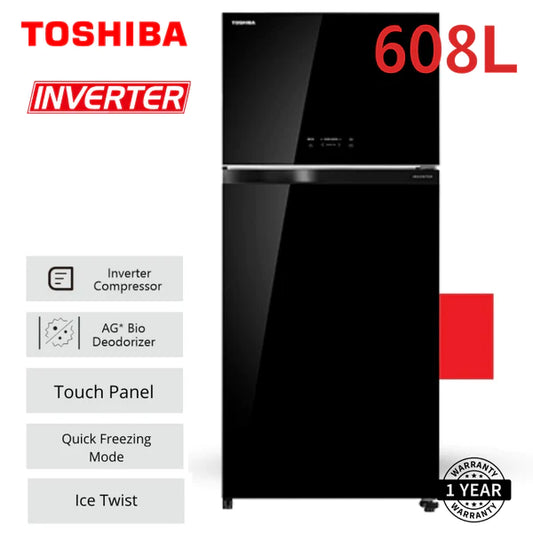TOSHIBA 608L INVERTER DOUBLE DOOR REFRIGERATOR GR-AG820U