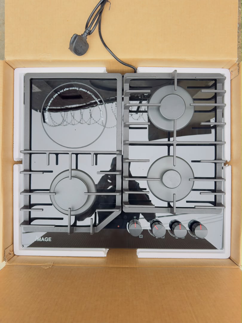 IMAGE 3 GAS & 1 ELECTRIC  BURNER BUILT IN GAS HOB IM-60GB3-N