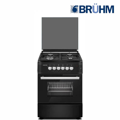 Bruhm 60 by 60 4 Burner Gas Cooker Black | BGC-6640IB