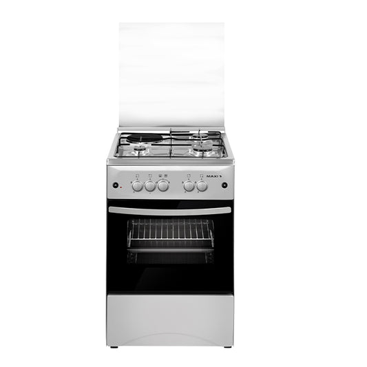 Maxi 50*50 3 Gas Burner + 1 Electric Hotplate Standing Cooker  505031INOX