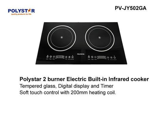 POLYSTAR 2 BURNER TABLE TOP GAS COOKER PV-JY502GA