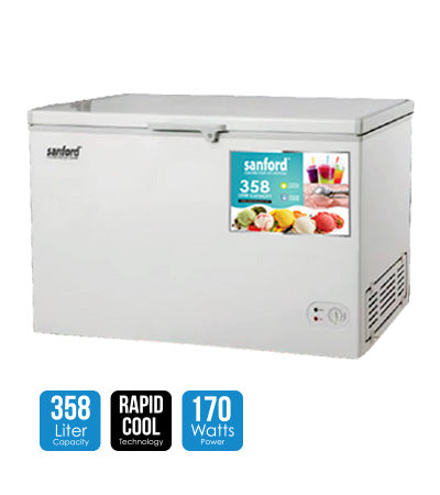 Sanford SF1759CF-358L - Chest Freezer,  High Quality Condenser with Fan.
