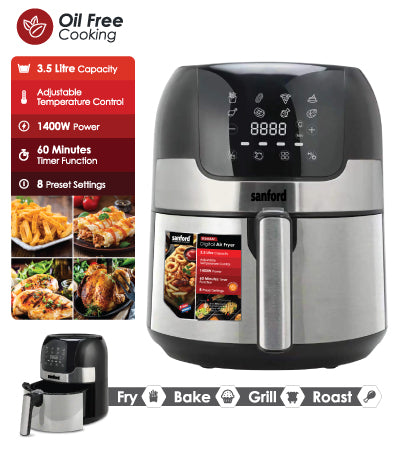 Sanford SF2453AF - 3.5 Litre Digital Air Fryer, Digital Display with Touch Control.