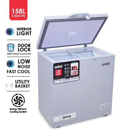 Sanford SF1754CF-158L - Chest Freezer, CFC-free, Energy-saving, Low Noise & Fasting Cooling
