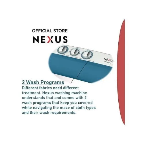 Nexus NX-WM-75SA 7.5kg Semi Automatic Twin Tub Top Load Washing Machine