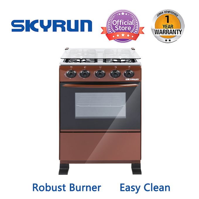 Skyrun 4 Gas Burner Standing Cooker GCS-4G/MS500Z-P- Brown