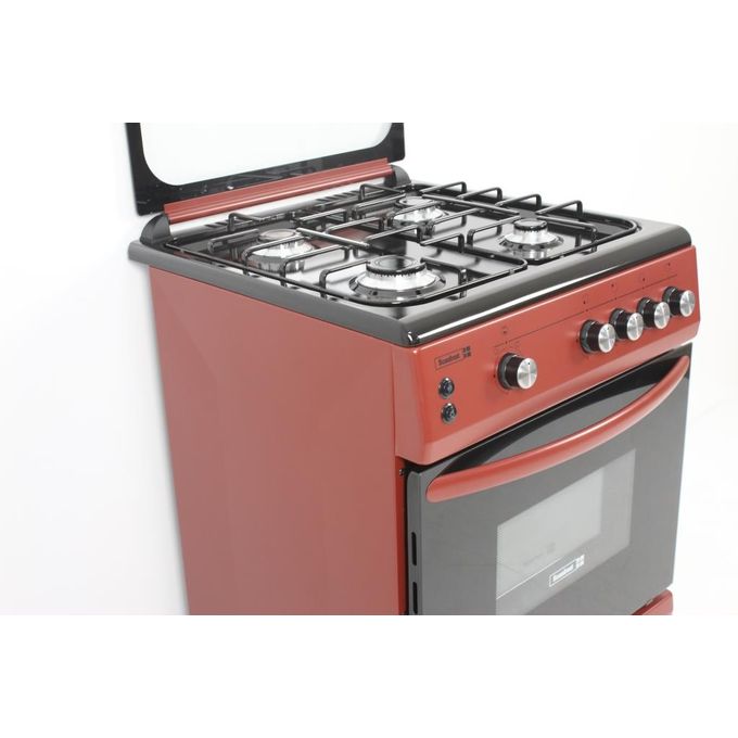 Scanfrost 60x60 4 Gas Burner Standing Cooker With Gas Oven Burgundy – CK6400R