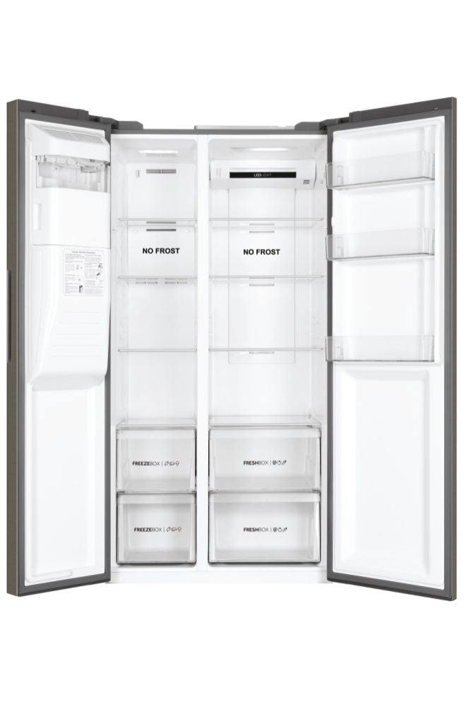Haier Thermocool HTF-610DM7(UK) 515liters Side By Side Refrigerator Silver