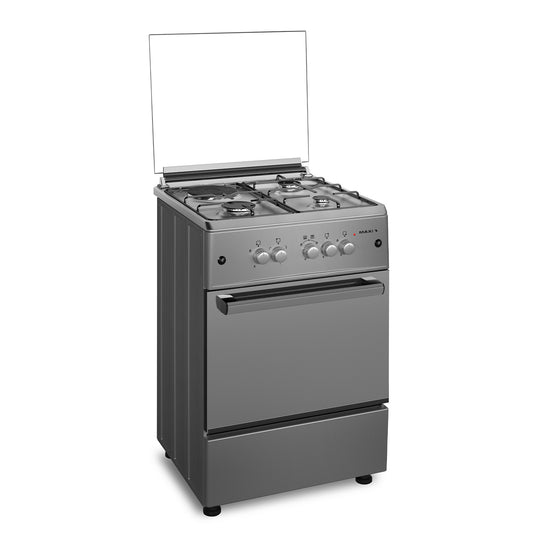 Maxi 60*60 3 Gas Burner + 1 Electric Hotplate Standing Cooker  (INOX)