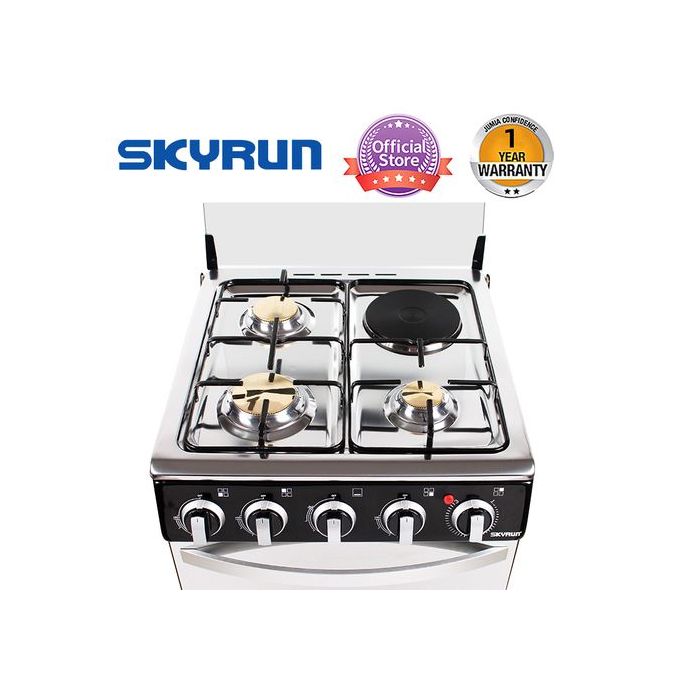SKYRUN 3 Gas Burner + 1 Electric Hotplate Standing Cooker  GCS-3G1E/MS500