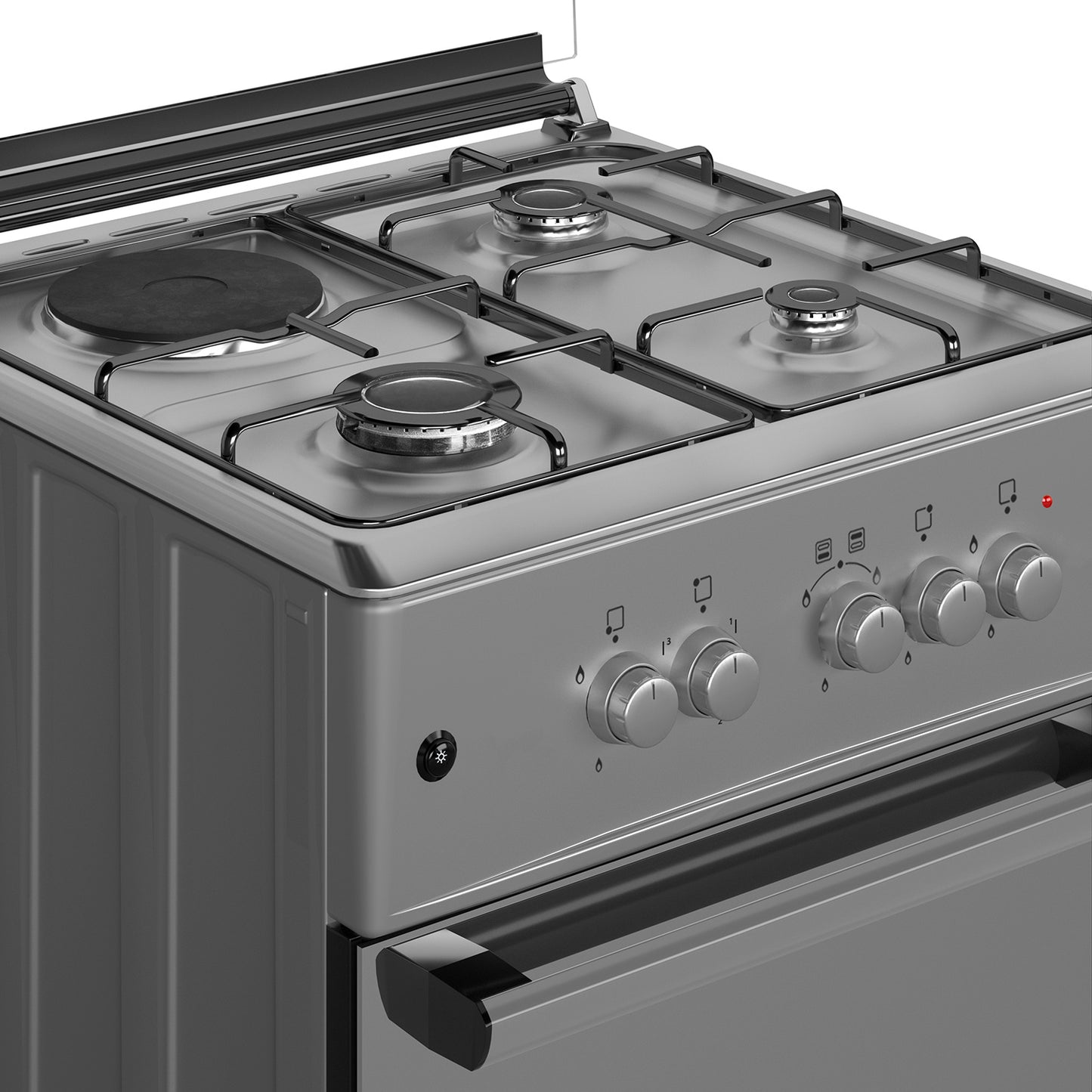 Maxi 60*60 3 Gas Burner + 1 Electric Hotplate Standing Cooker INOX 6060 M4