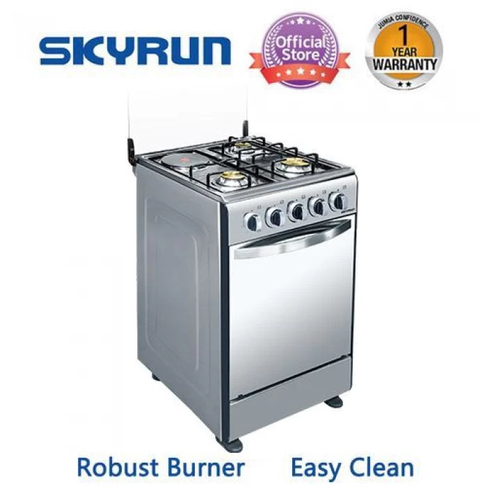 SKYRUN 3 Gas Burner + 1 Electric Hotplate Standing Cooker  GCS-3G1E/JX50S1