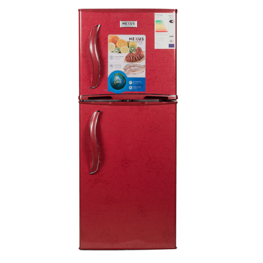 Nexus NX-235 185 Litres Top Freezer Refrigerator Red with flower