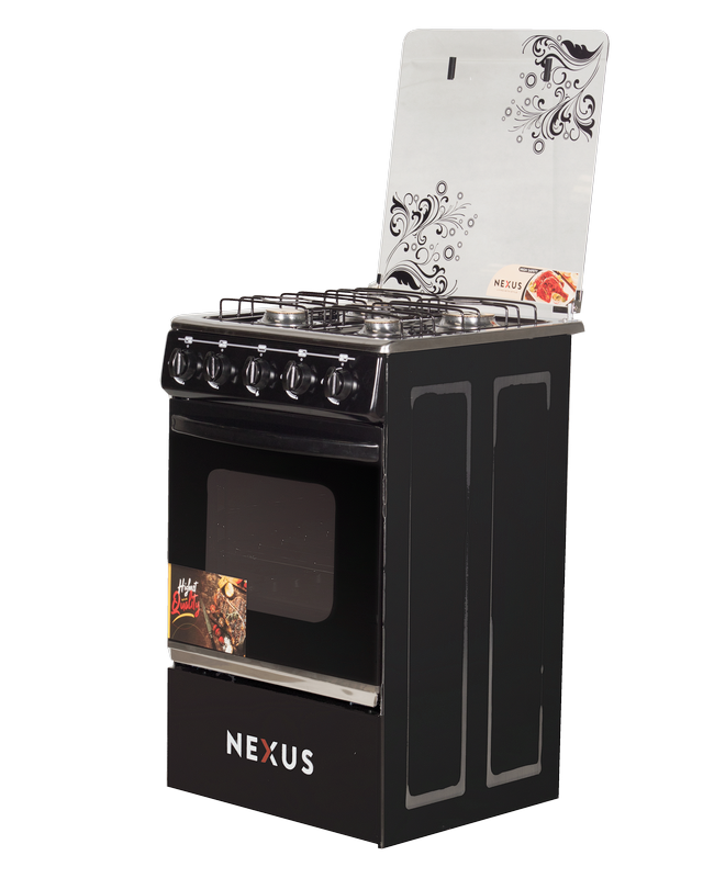 Nexus 4 Gas Burner Standing Cooker Black Ingition GCCR-NX-5055BC