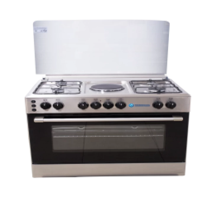 Haier Thermocool 4 Gas Burner + 1 Electric Hotplate Standing Cooker D Madame OG-9841 Inox | 100107327