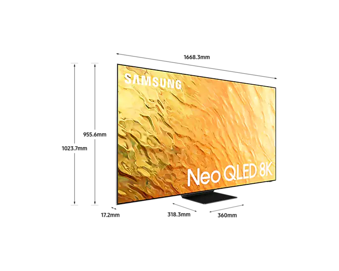 Samsung 75 Inch Neo QLED 8k Smart Tv 100% Color Volume with Quantum Dot Q-Symphony Attachable Slim One Connect Ambient Mode QA75QN800CUXKE