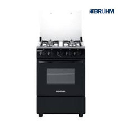 Bruhm 4 Gas Burner Standing Cooker With Oven  BGC-5540IB BLACK