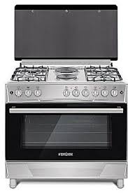 Bruhm 90x60 4 Gas Burner + 2 Electric Hotplate Standing Cooker BGC-9642GS -SILVER