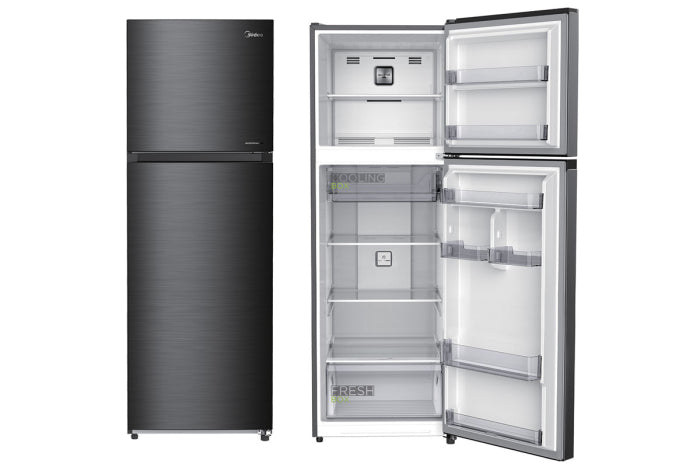 Midea HD-468FWEN 360 litres Blue Steal Top Freezer Refrigerator