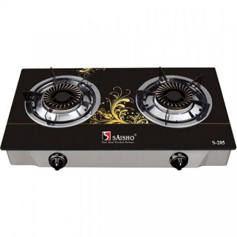 Saisho  S-305I BG Double Burner Gas Stove Black Rose