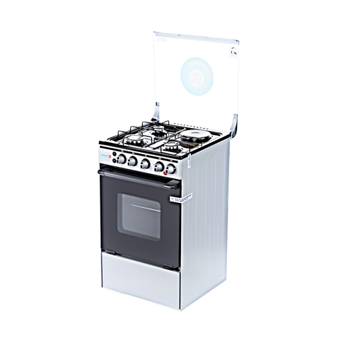 Scanfrost 50x50 3 Gas Burner + 1 Electric Hotplate Standing Cooker with Gas Oven SFC5312S